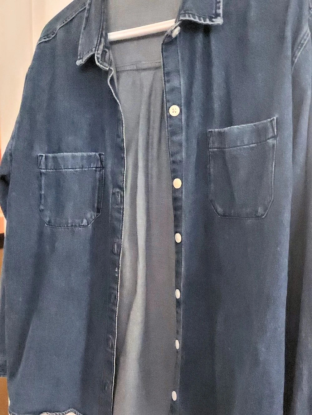 Old Navy The Boyfriend Shirt Denim Button Down Blue Large